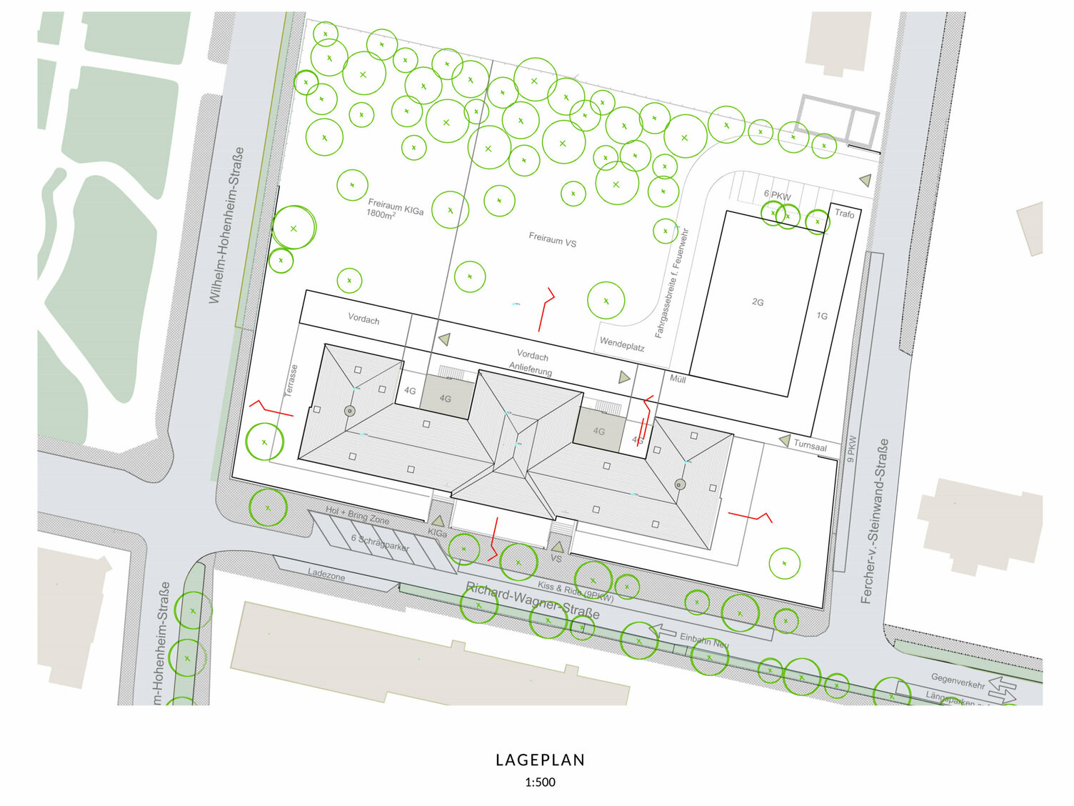 Markus Pernthaler Architekten -Wettbewerb_Richard-Wagner-Schule -Villach- Plan © MPA