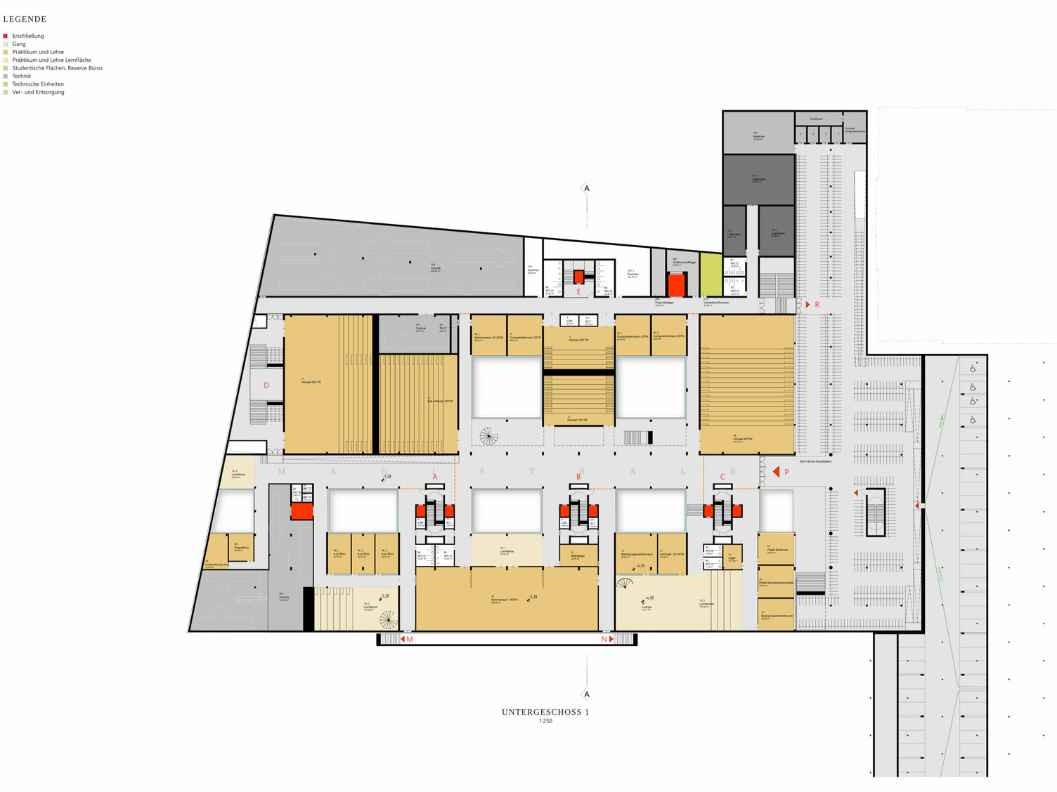 Markus Pernthaler Architekten -Wettbewerb-Physics-Graz - Plan © MPA