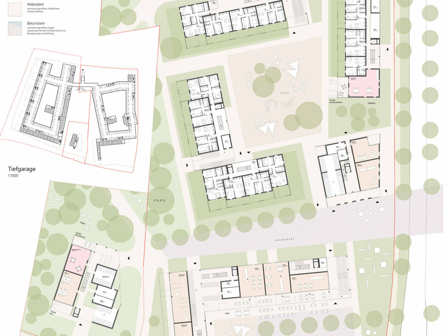 Markus Pernthaler Architekten -Wettbewerb-Quartier18-18a -Plan © MPA