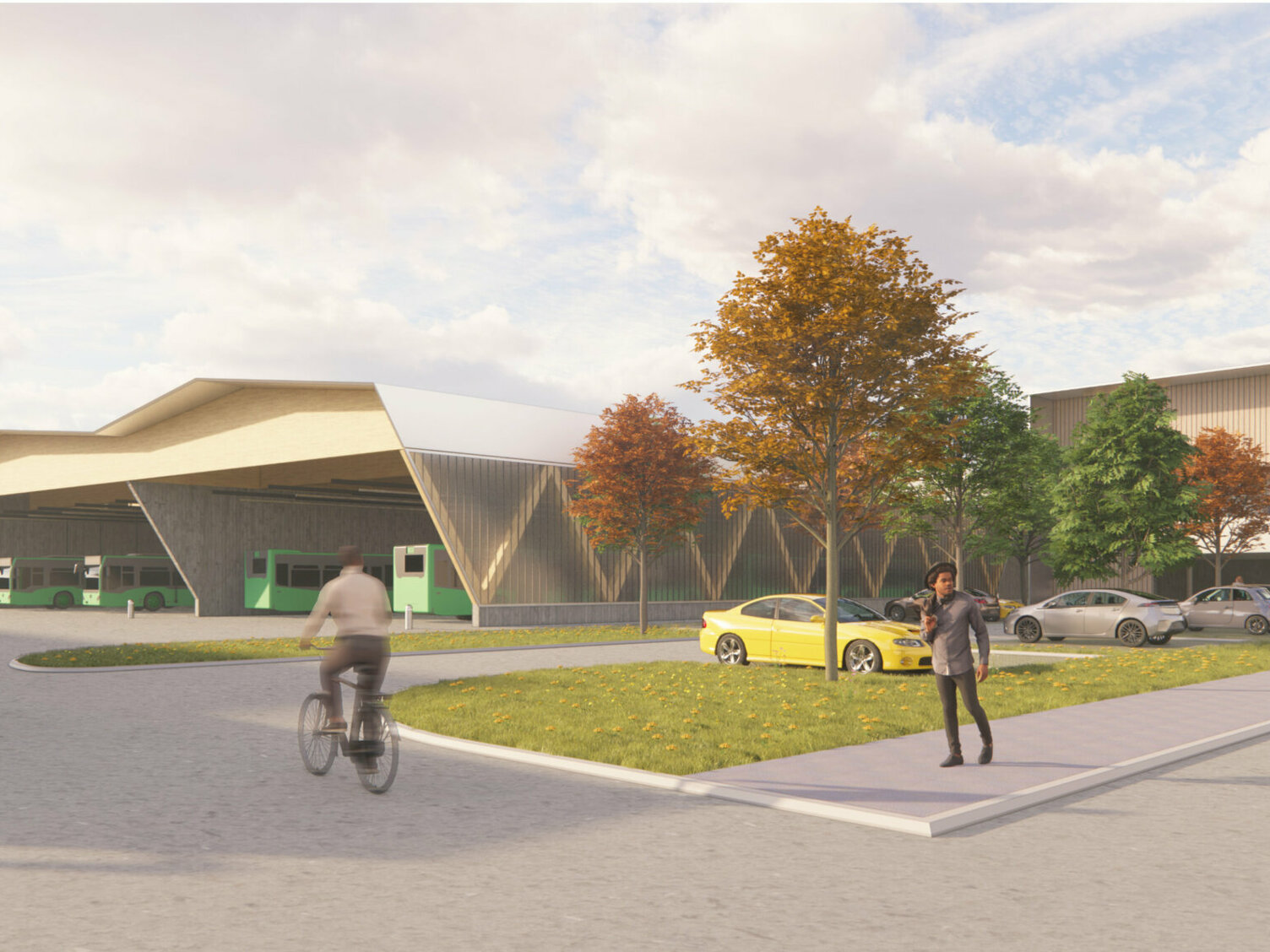 Markus Pernthaler Architekten - Busbetriebshof-Graz - Render © MPA