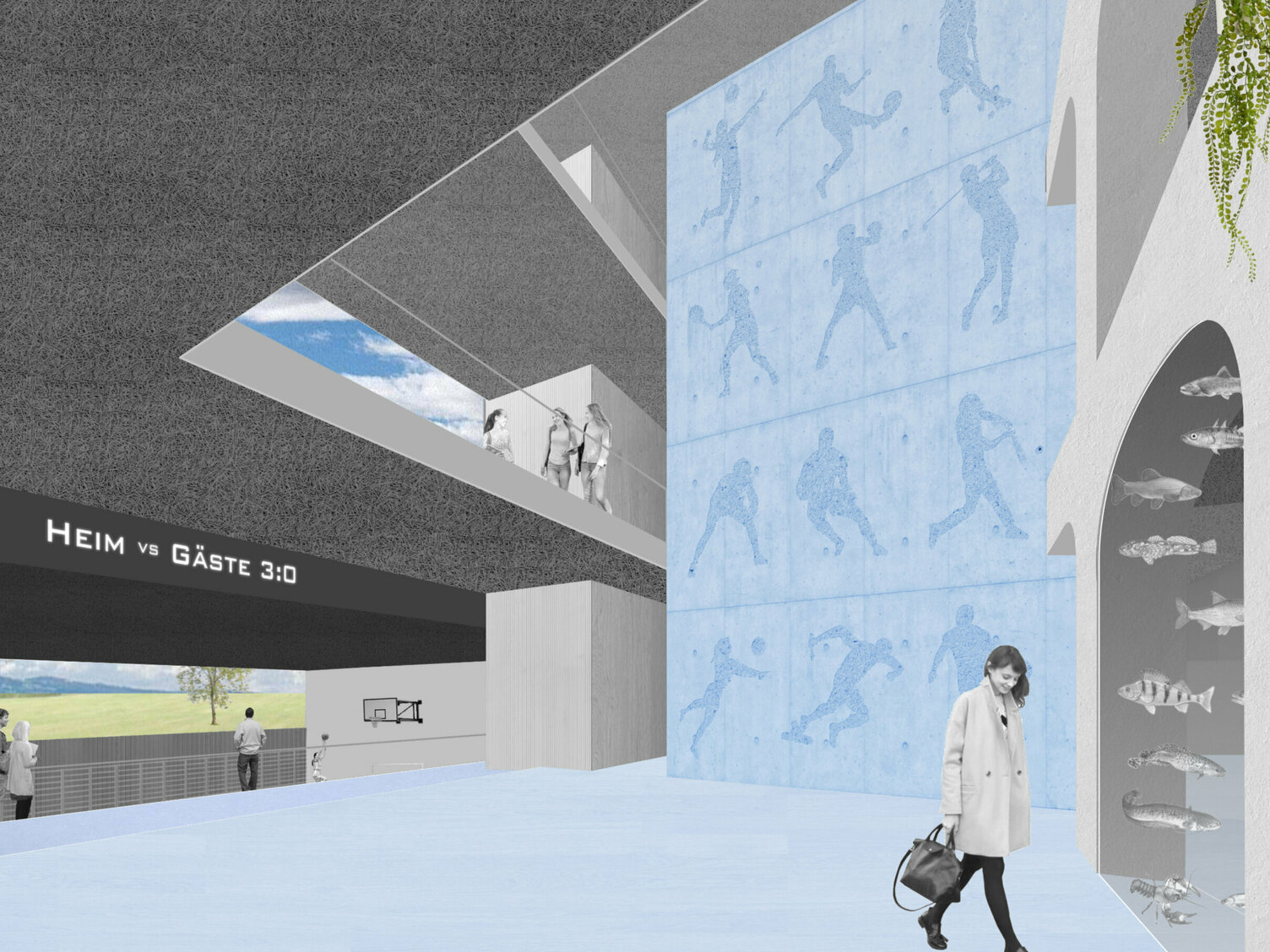 Markus Pernthaler Architekten -Wettbewerb_Sport_MS_Graz - Render © MPA